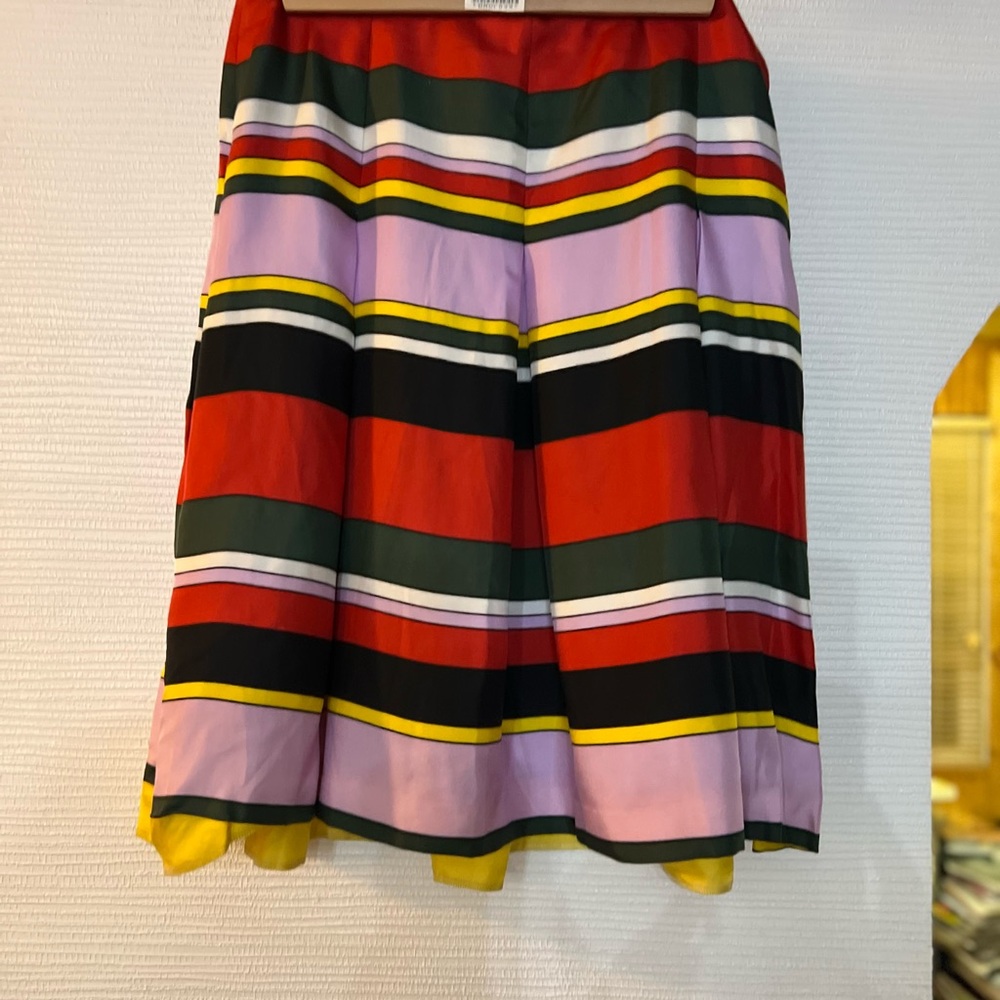 Tara Jarmon Multicolor Silk Striped A-Line Skirt